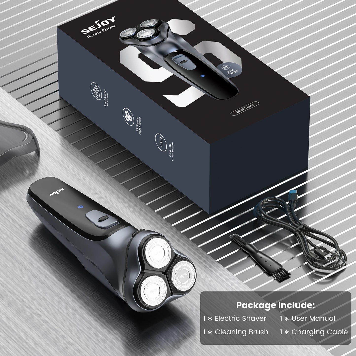 SEJOY BLASTO1 Electric Shaver For Men Rechargeable Beard Trimmer