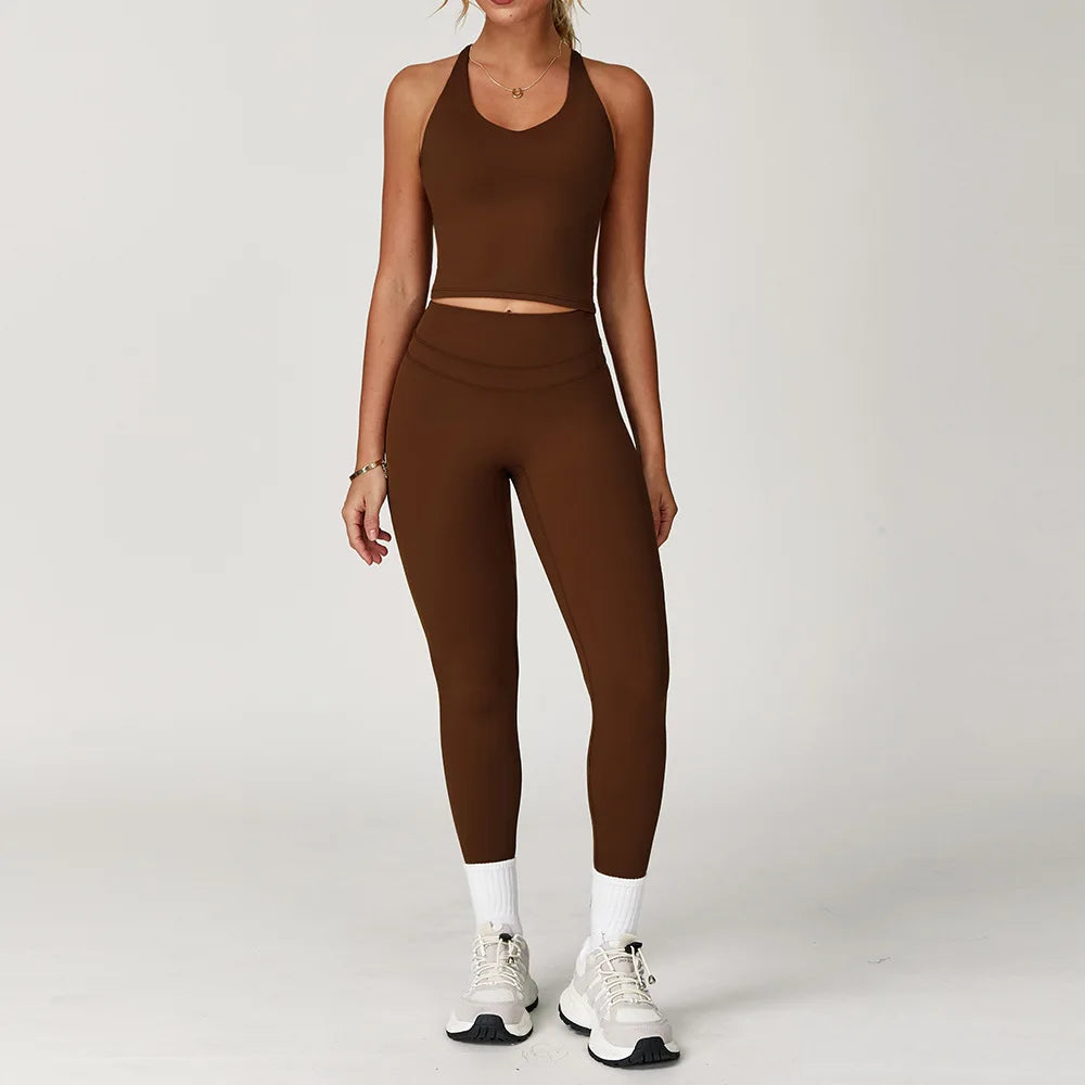 Women's Yoga Set Fitness Tracksuit With Sports Bra And Leggings