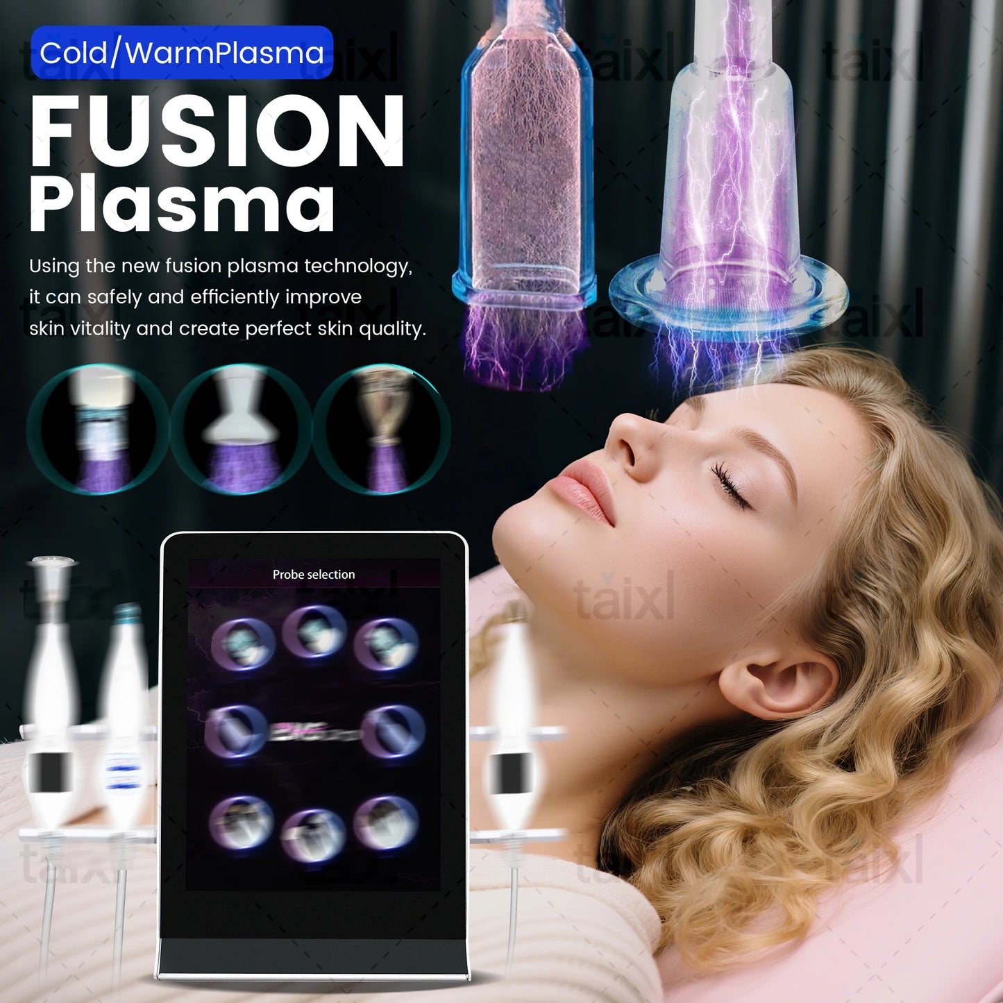 Professional Cold Plasma Ozone Pen Skin Care Device 8-In-1