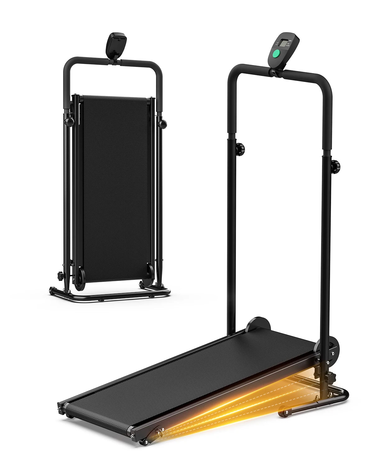 AKLUER Non Electric Treadmill Dual Flywheels Fixed Incline Motorless