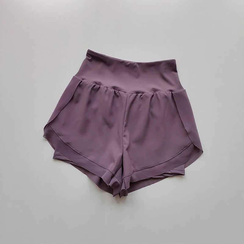Breathable Womens Mesh 2 In 1 Quick Dry Yoga Shorts