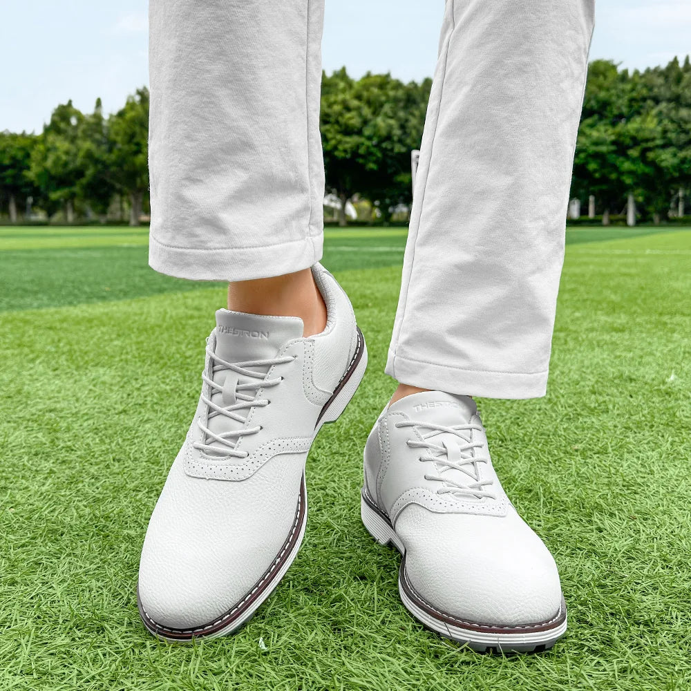 Lenox Golf Shoes for Men Spikes Lace Up Walking Footwear