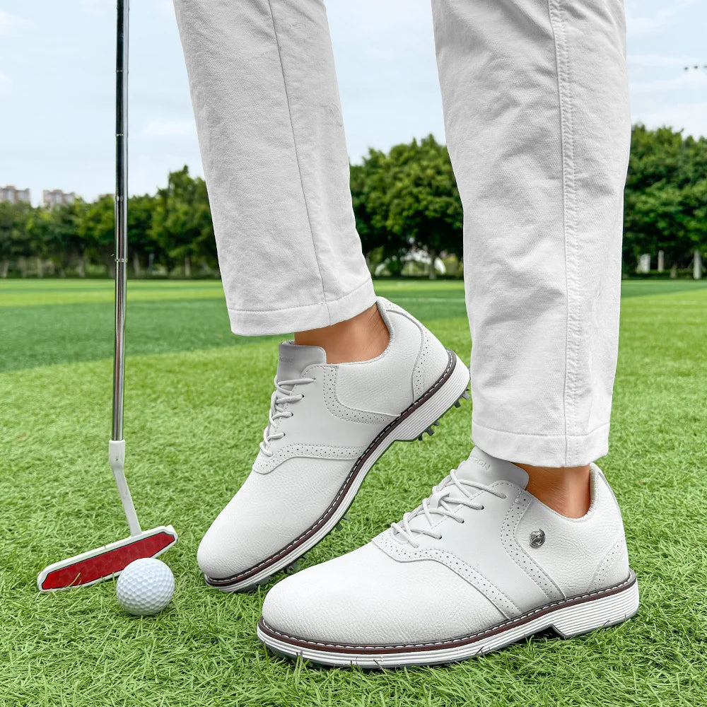 Lenox Golf Shoes for Men Spikes Lace Up Walking Footwear