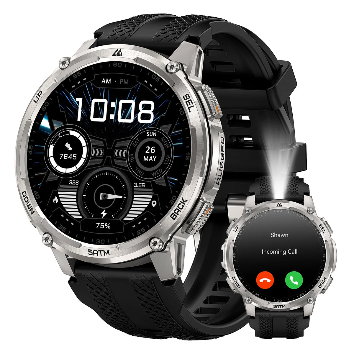 Kospet Tank T4C Rugged Smartwatch With GPS Flashlight Fitness Tracker
