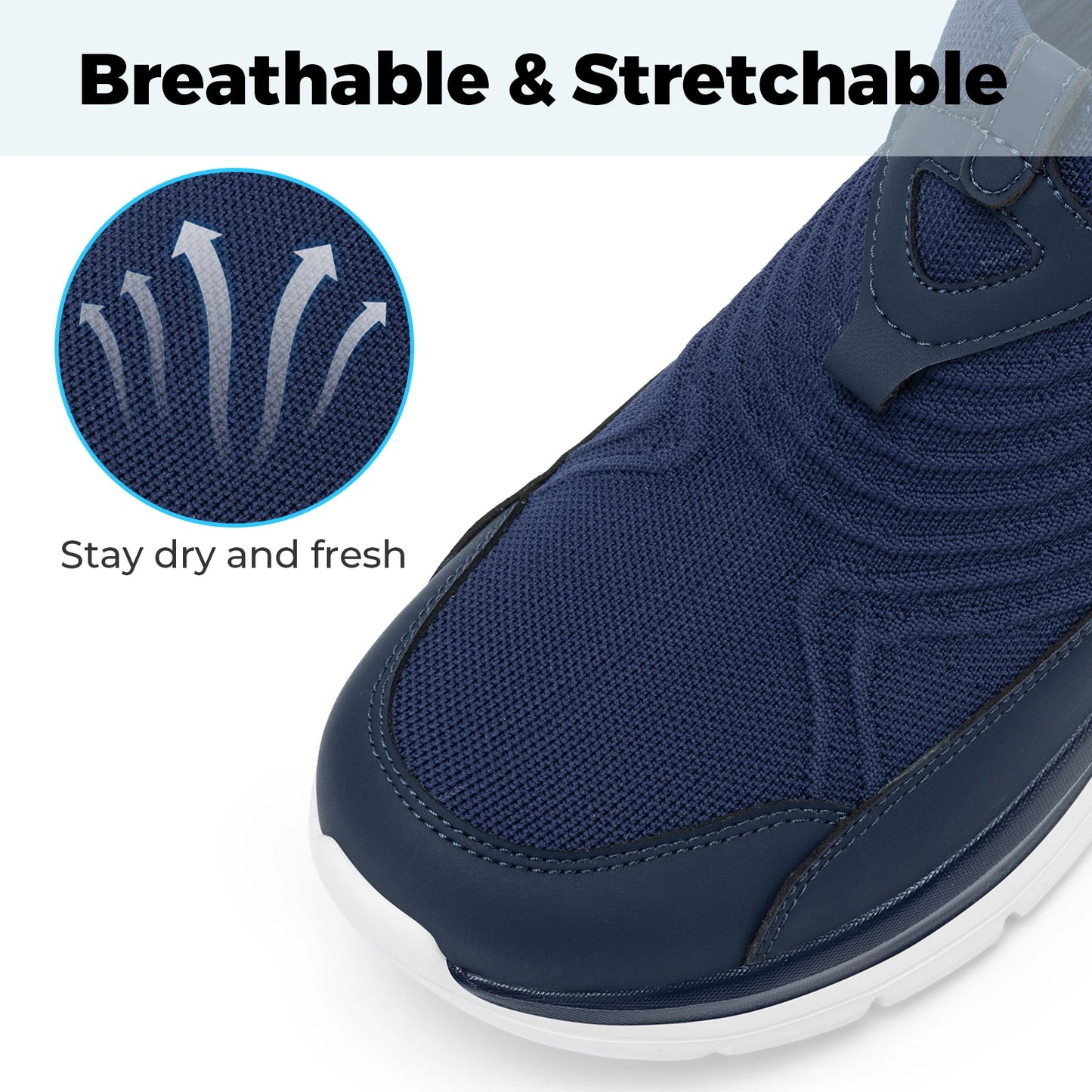 Fitville Wide Mens Slip-On Walking Shoes for Swollen Feet