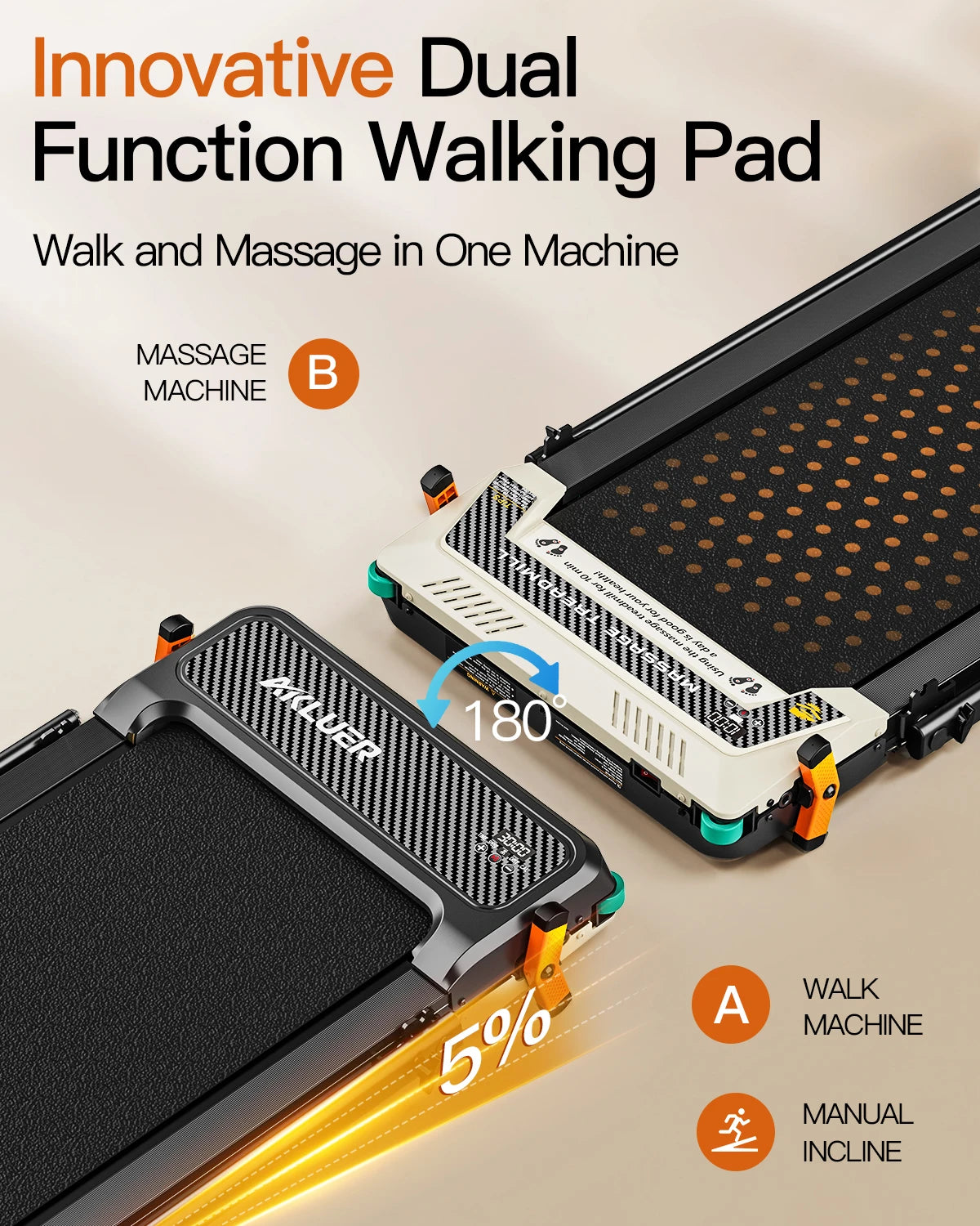 AKLUER Walking Pad Treadmill 2.5HP Home Use With LCD Display