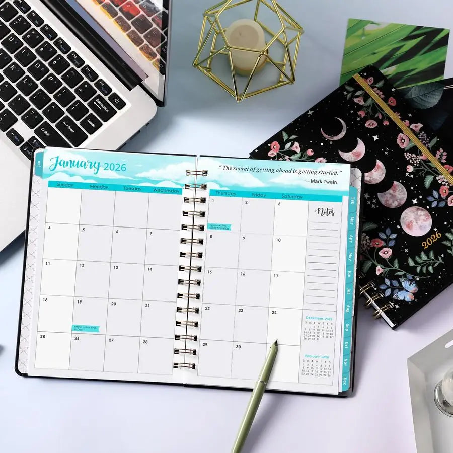 Planner Weekly and Monthly with Tabs Back Pocket Thick Paper
