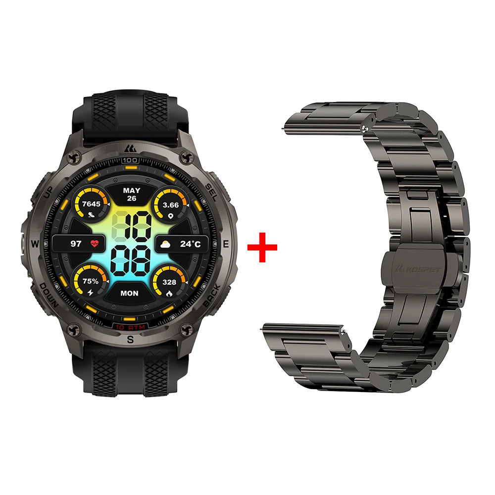 KOSPET Tank T4 Smartwatch GPS Offline Maps 10ATM Waterproof Heart Rate
