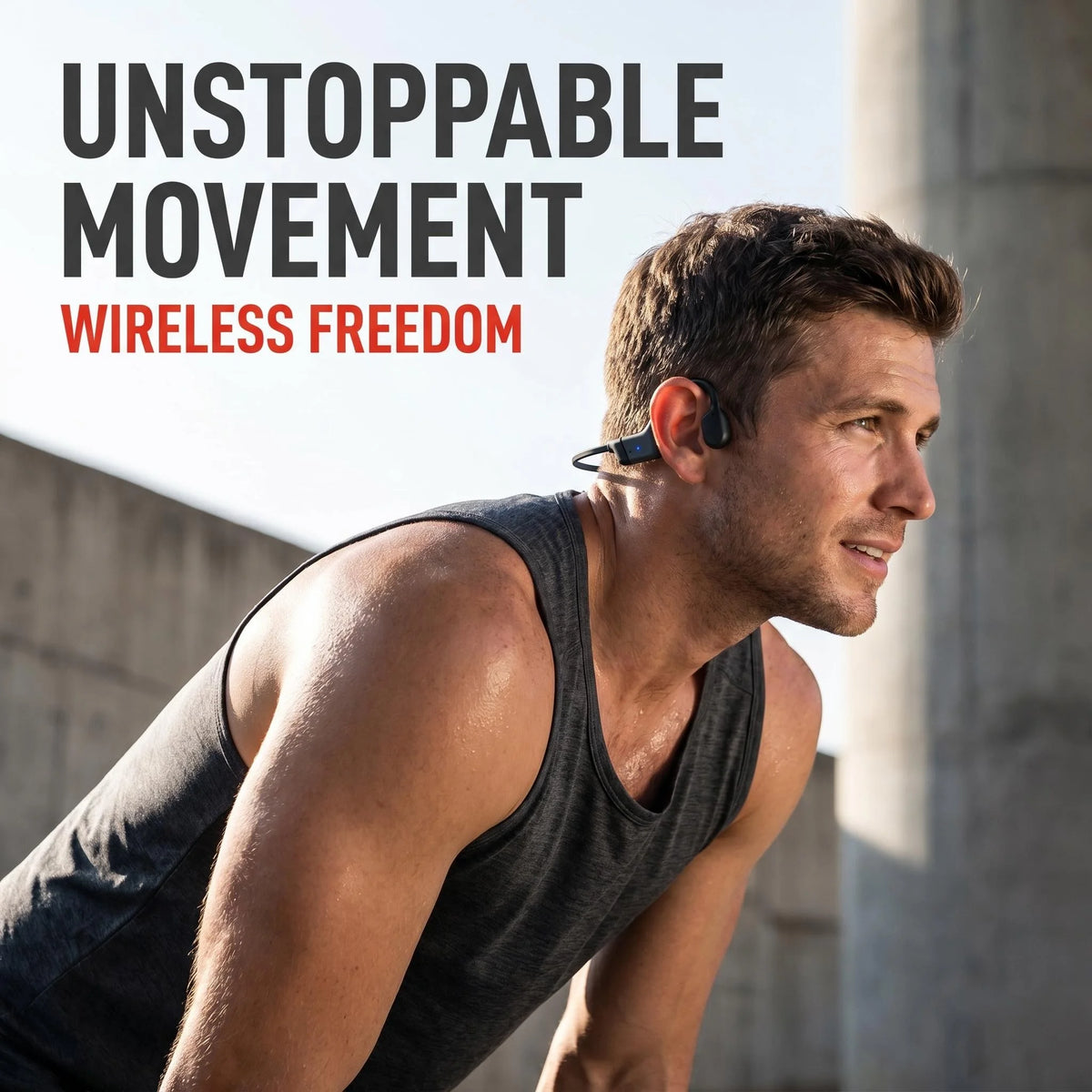 Bluetooth Bone Conduction Headphones With ENC Mic Long Battery Life