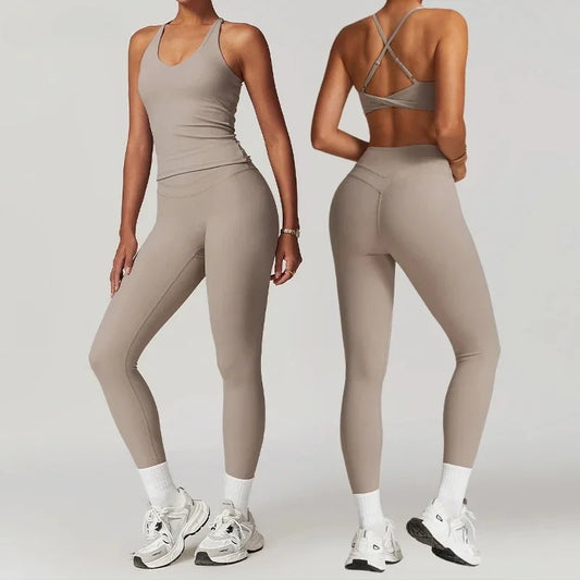 Women's Yoga Set Fitness Tracksuit With Sports Bra And Leggings