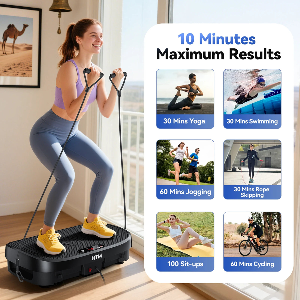 HTM Whole Body Vibration Plate Exercise Machine Remote Control