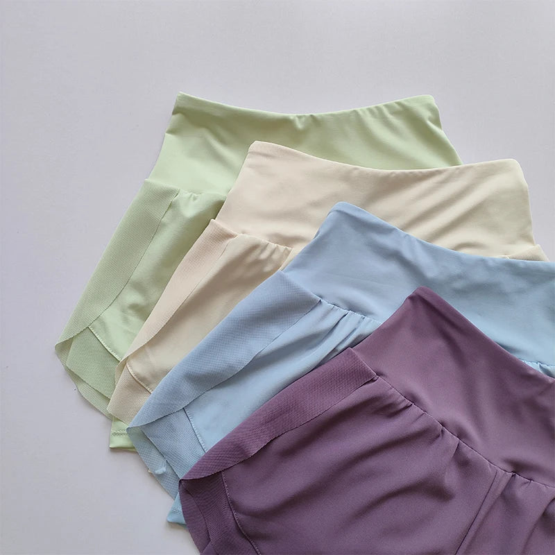 Breathable Womens Mesh 2 In 1 Quick Dry Yoga Shorts