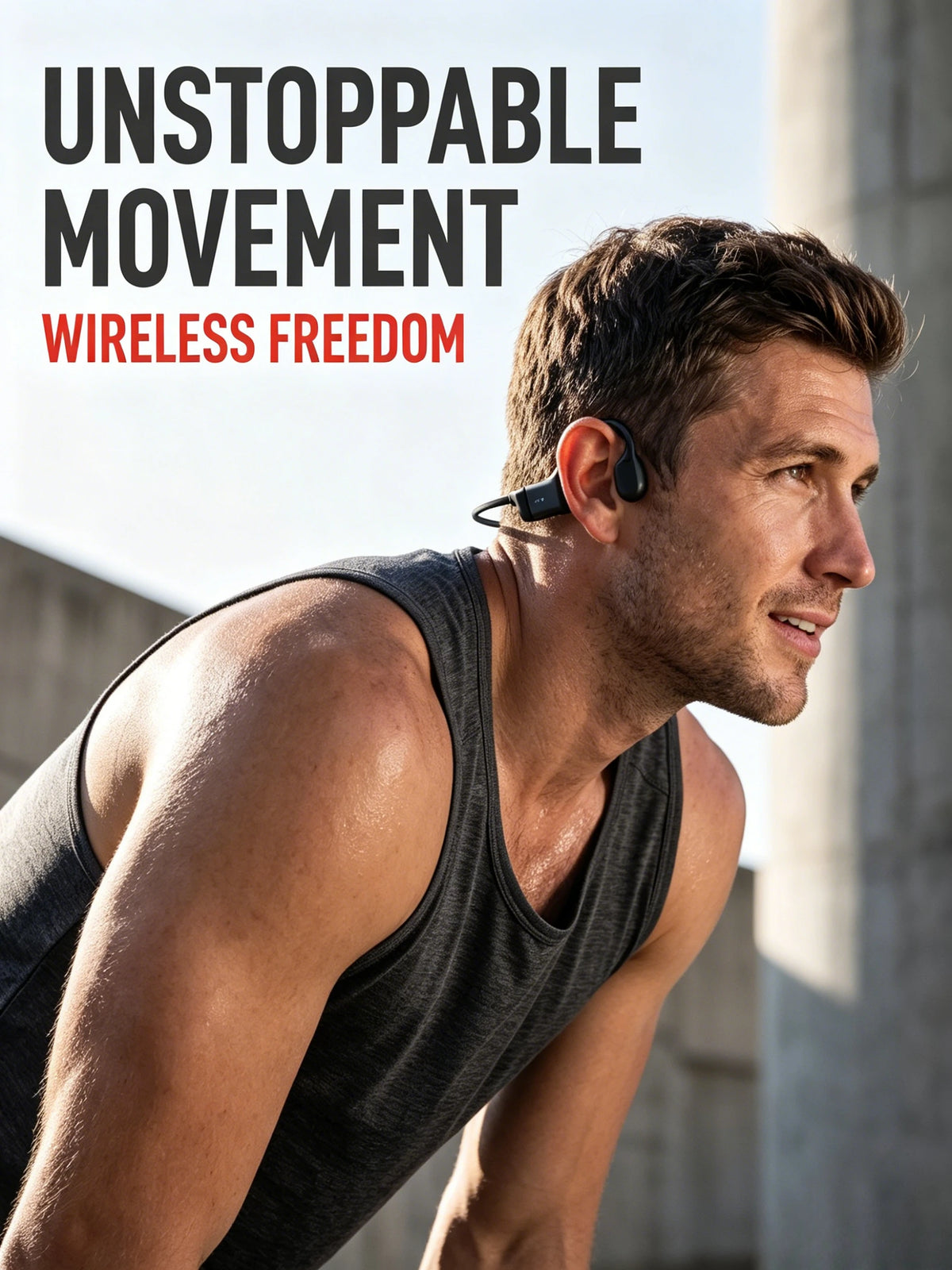 Bluetooth Bone Conduction Headphones With ENC Mic Long Battery Life