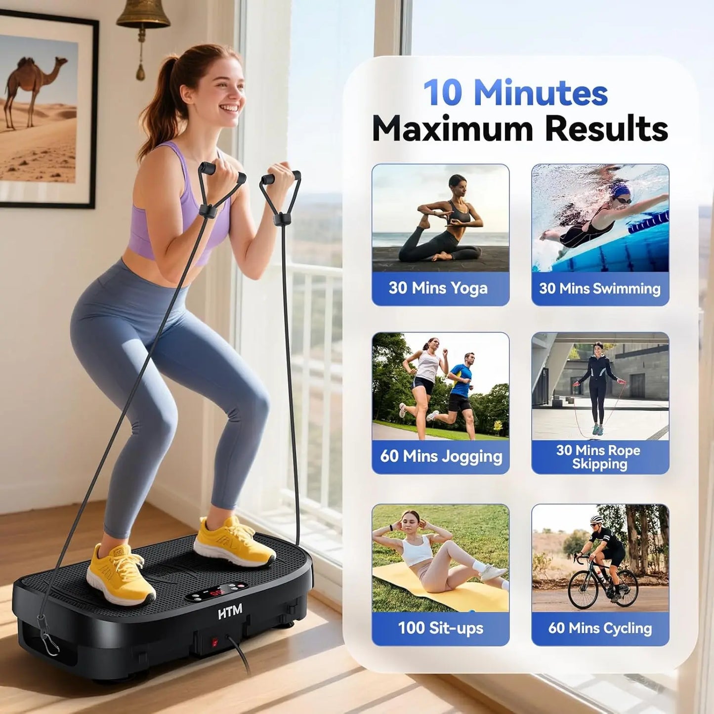 Vibration Plate Fitness Platform 120 Levels Silent Operation Non Slip