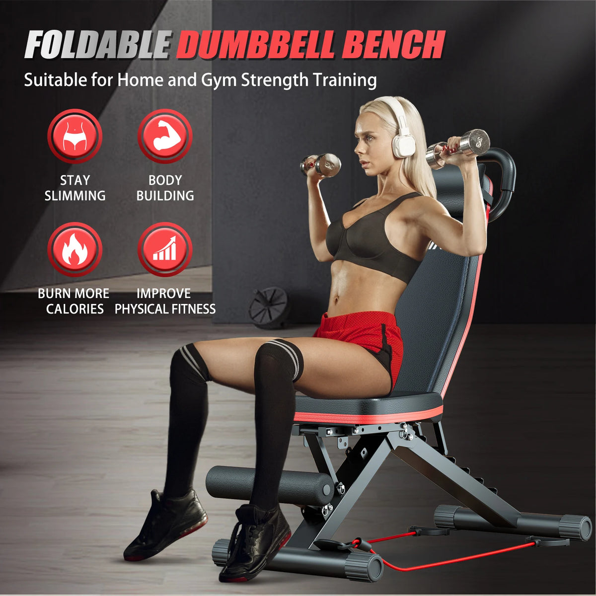 Preassembled Foldable Dumbbell Bench For Full Body Workouts
