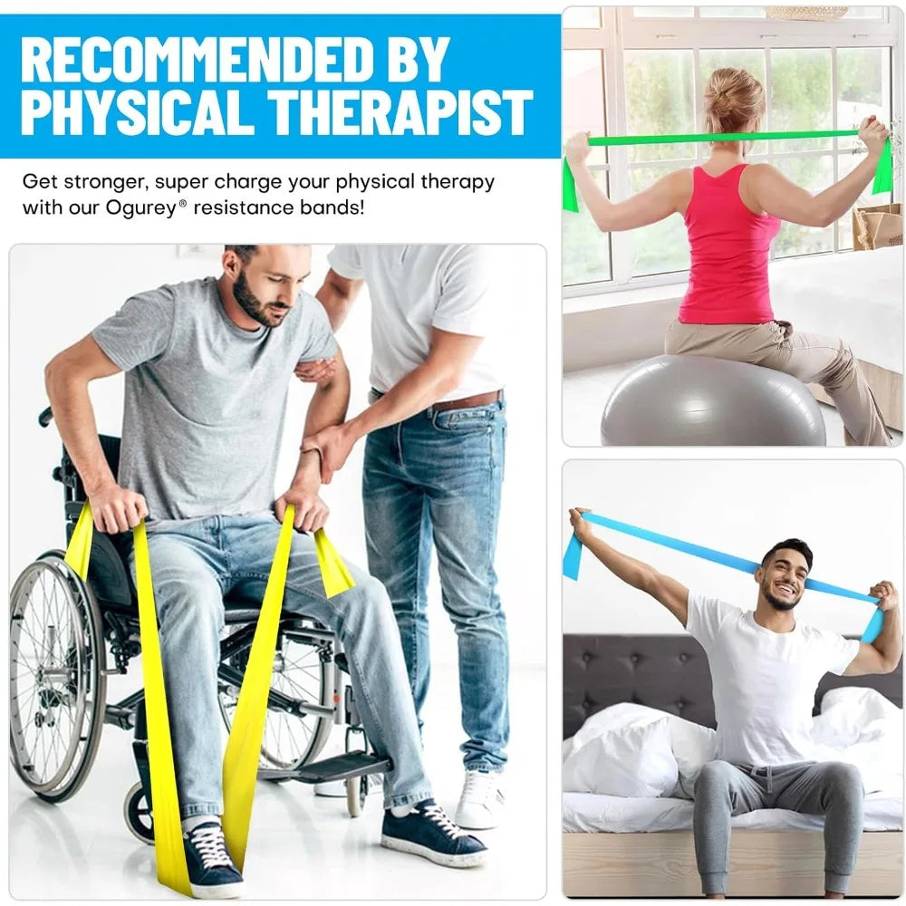 Resistance Bands Set For Strength Training Yoga And Rehab