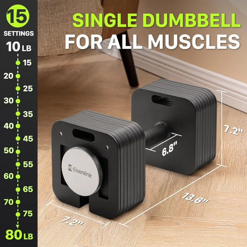 Eisenlink Adjustable Dumbbell Set 50 And 80 Pound Pairs