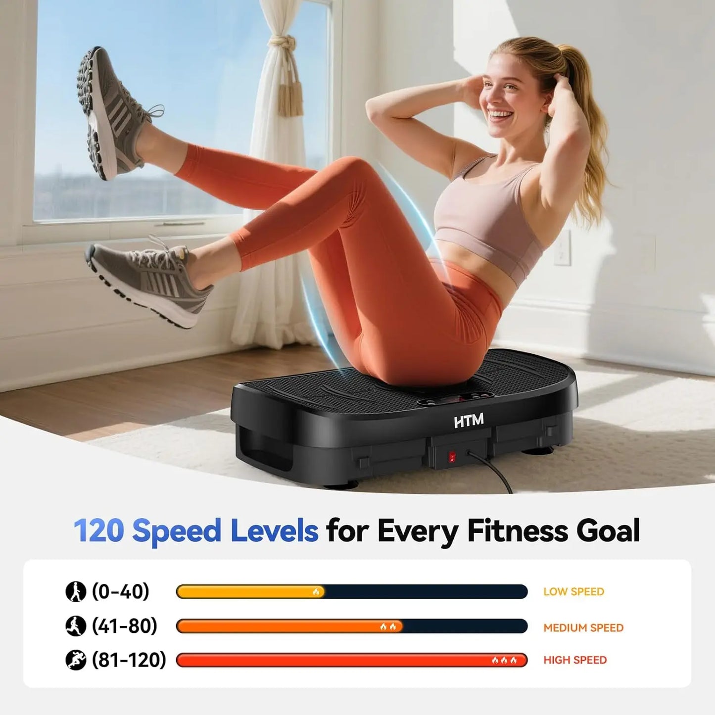 Vibration Plate Fitness Platform 120 Levels Silent Operation Non Slip