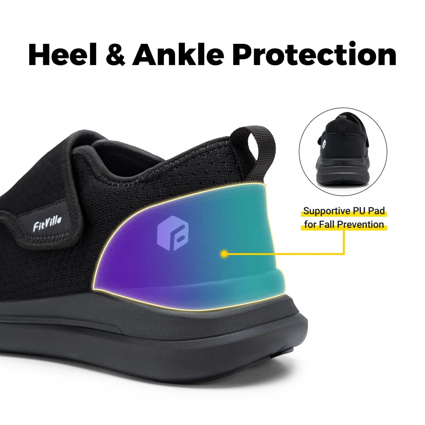Fitville Diabetic Shoes for Elderly Orthopedic Feet Pain Relief