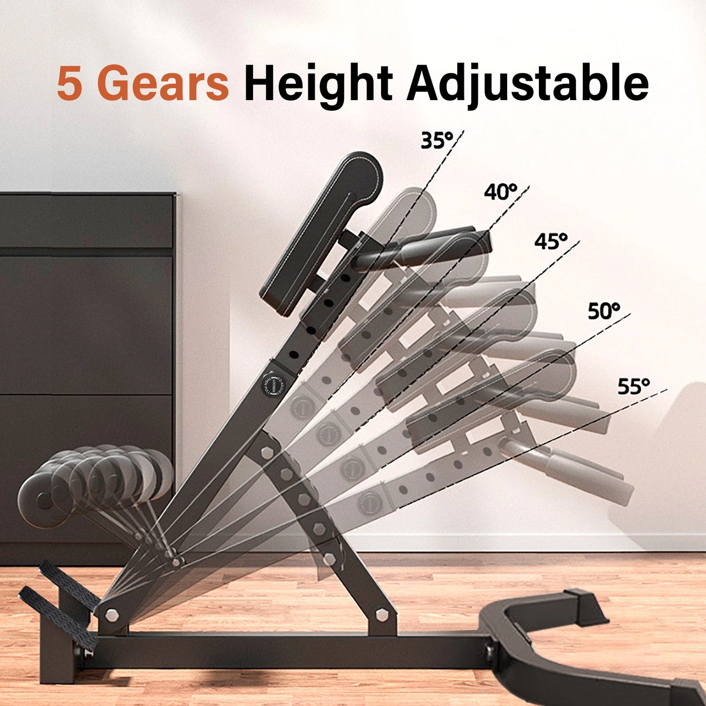 Folding Roman Chair Back Extension Bench for Core Strength Training