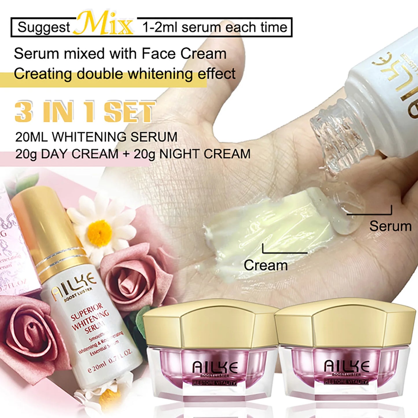 AILKE Whitening Facial Cream Brightening Anti Aging For All Skin Types