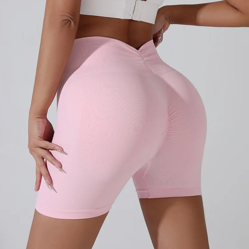 SKINOFSKIN Peach Hip Lifting Sports Shorts Women High Waist
