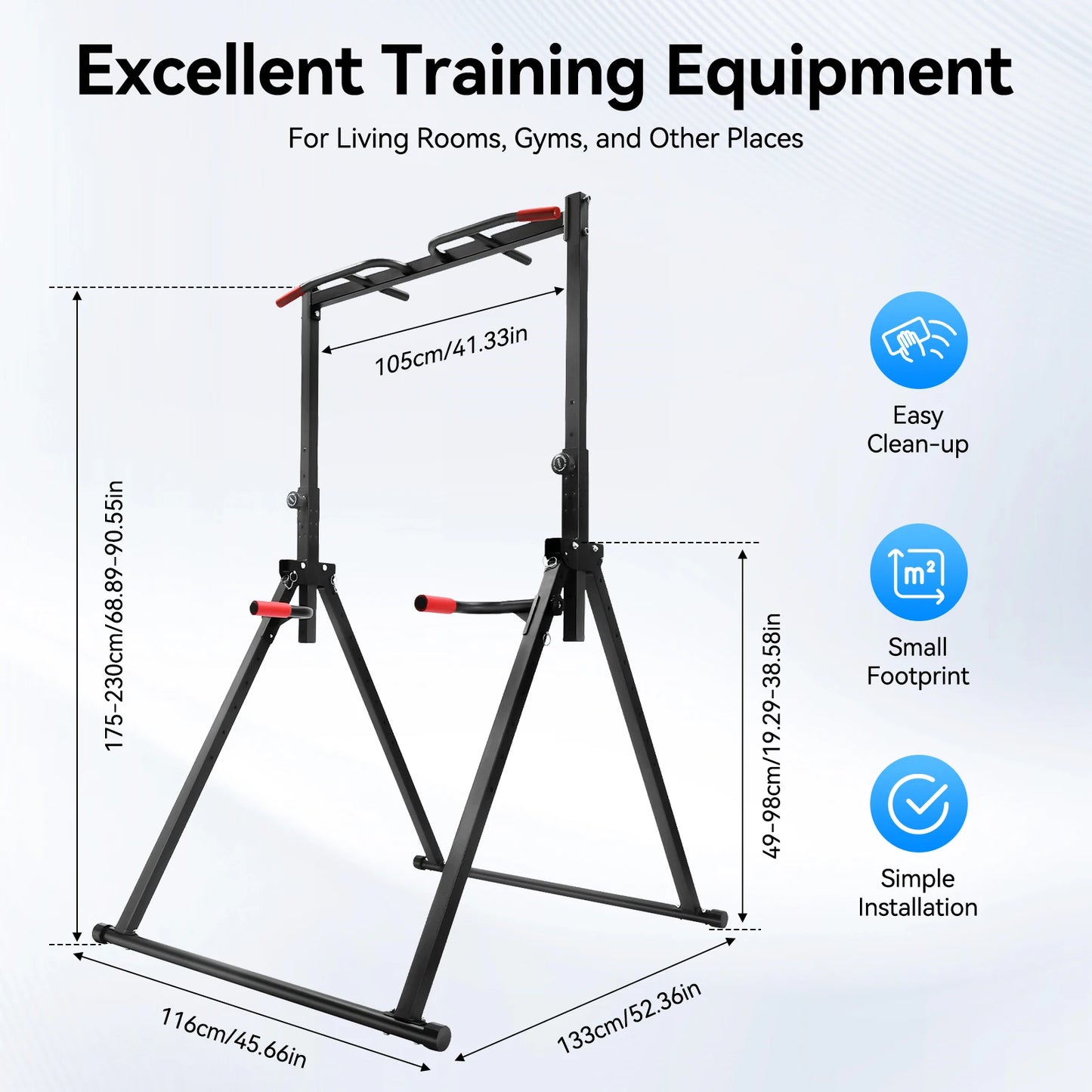 Adjustable Pull Up Bar Foldable Home Gym Multi Function Station