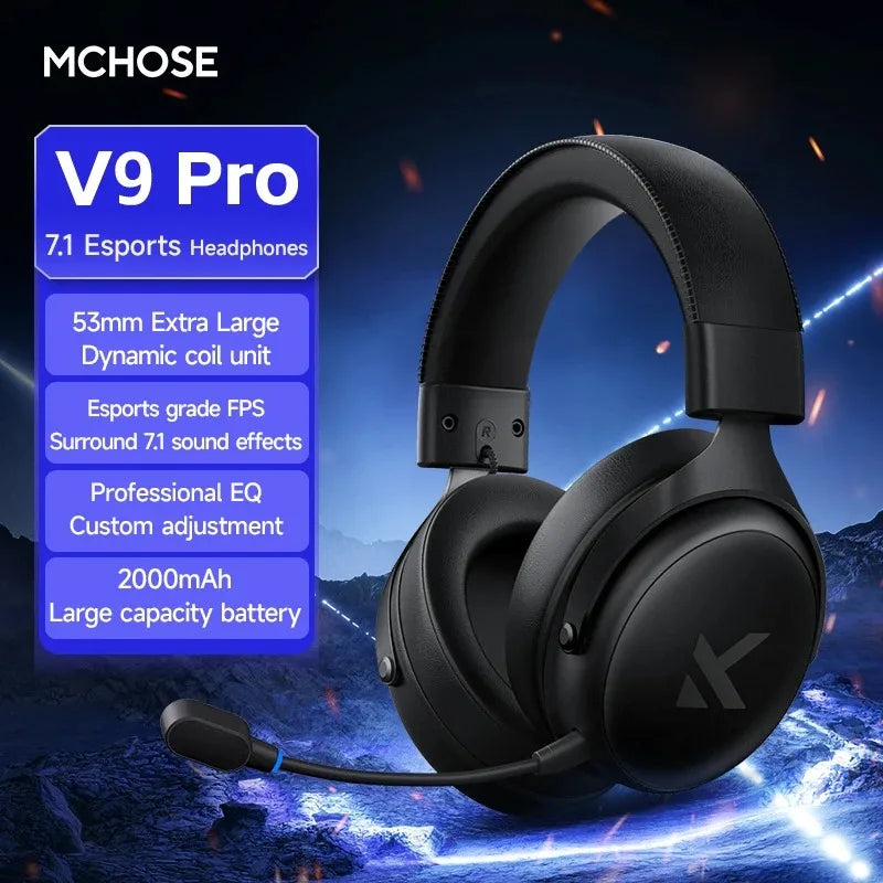 MCHOSE V9 Pro Wireless Gaming Headset With Surround Sound