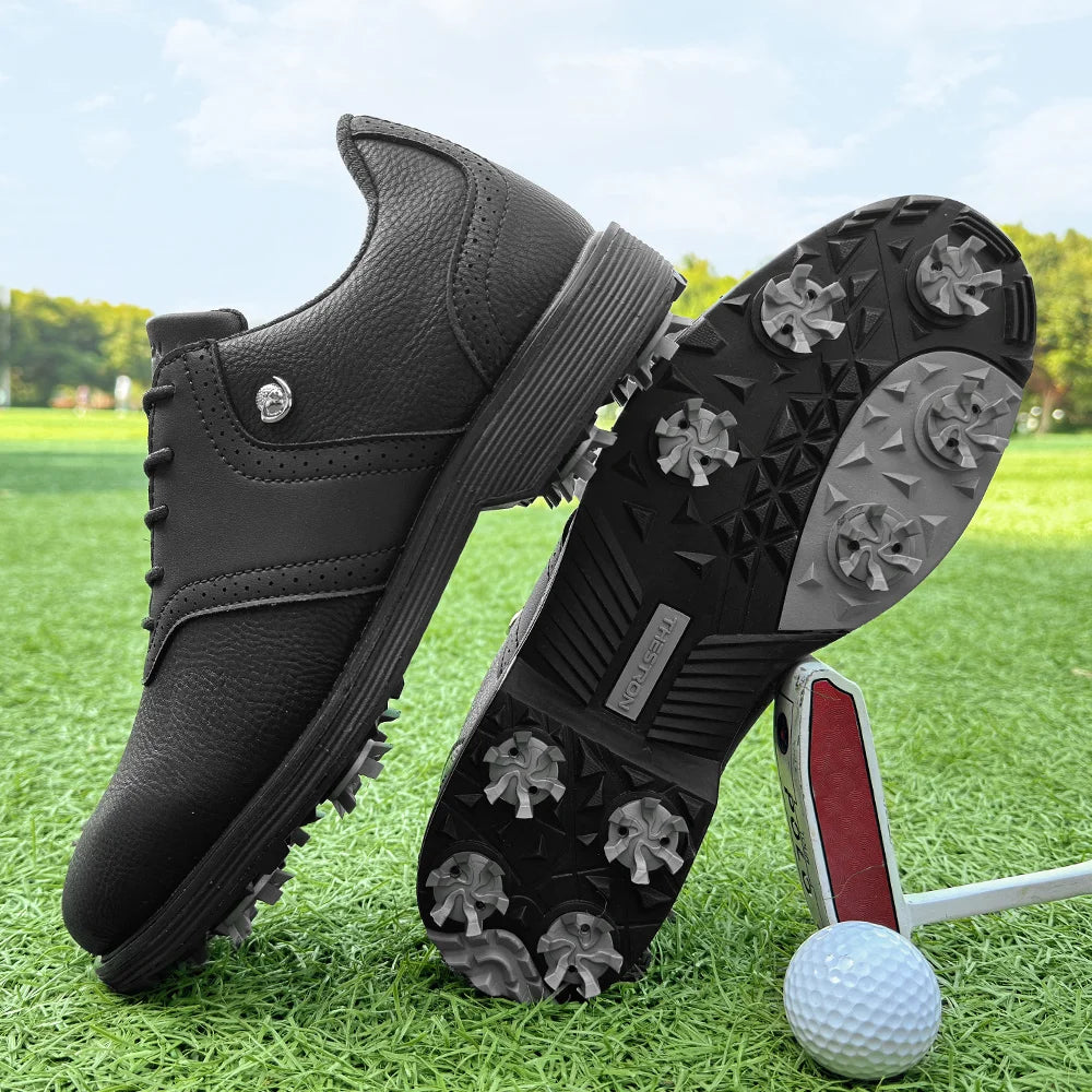 Lenox Golf Shoes for Men Spikes Lace Up Walking Footwear