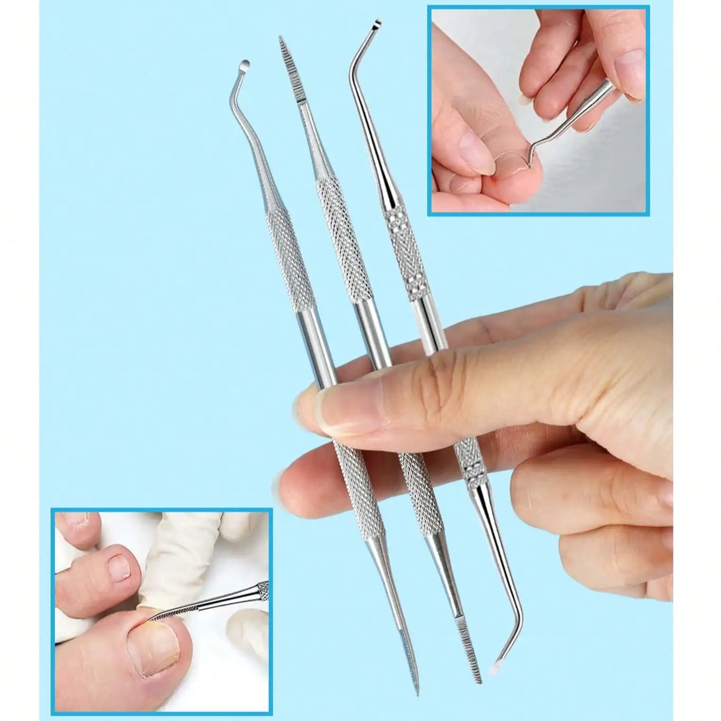 Stainless Steel Nail Stain Removal Tool Set Pedicure File