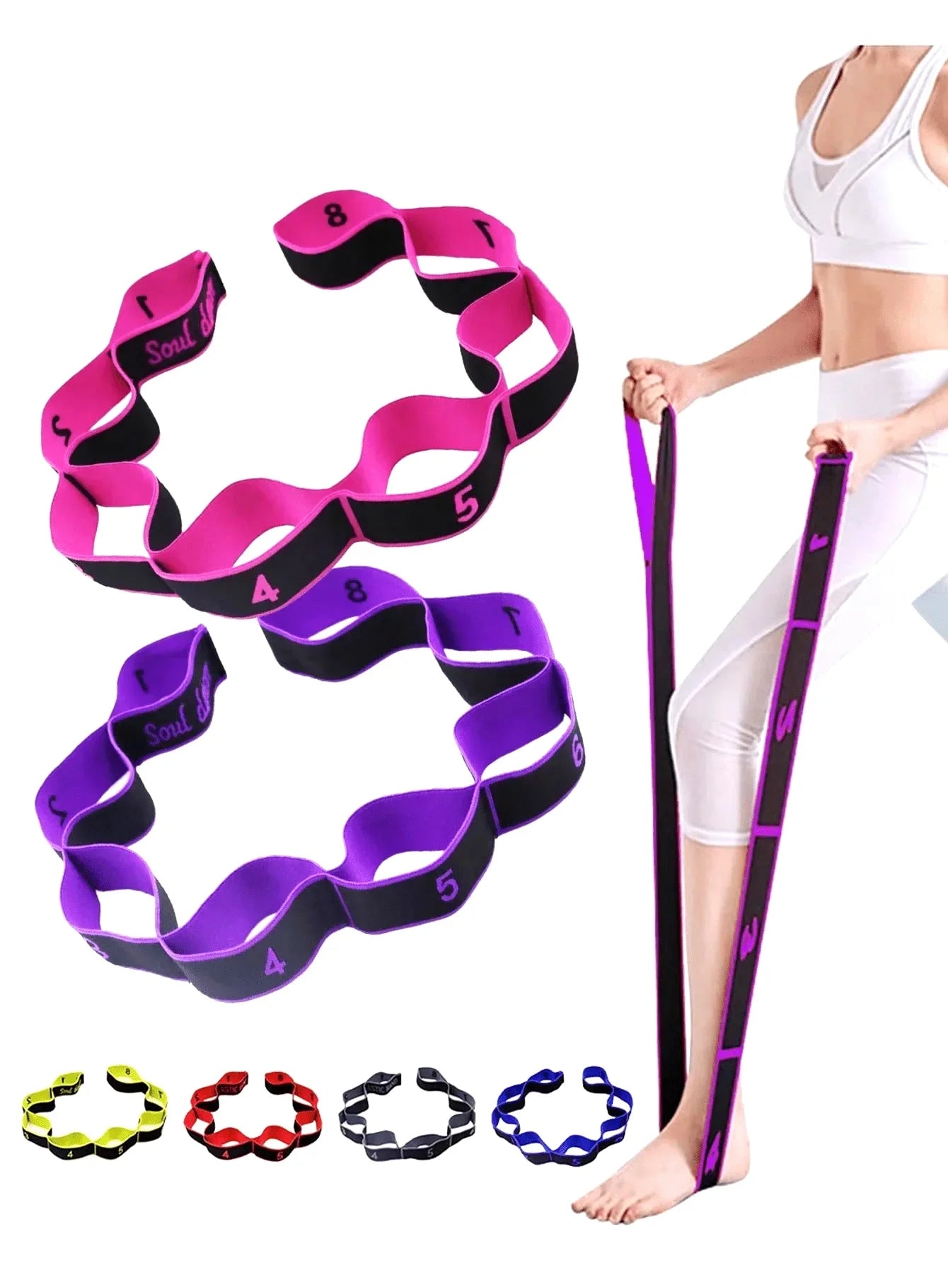 Yoga Elastic Resistance Band For Pilates And Gymnastics Training Polyester
