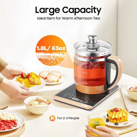 Bymaocar 1.8L Electric Tea Kettle 800W With 12 Warming Stages