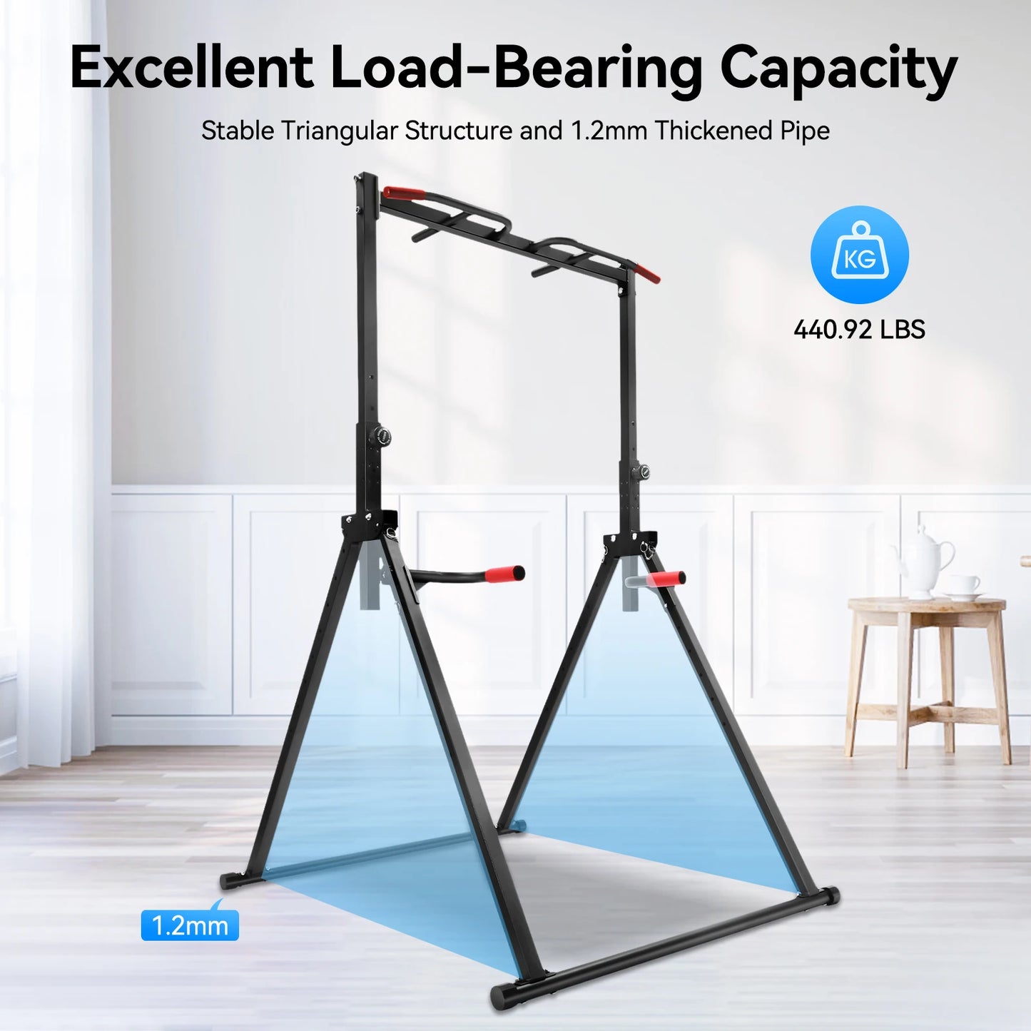 Adjustable Pull Up Bar Foldable Home Gym Multi Function Station