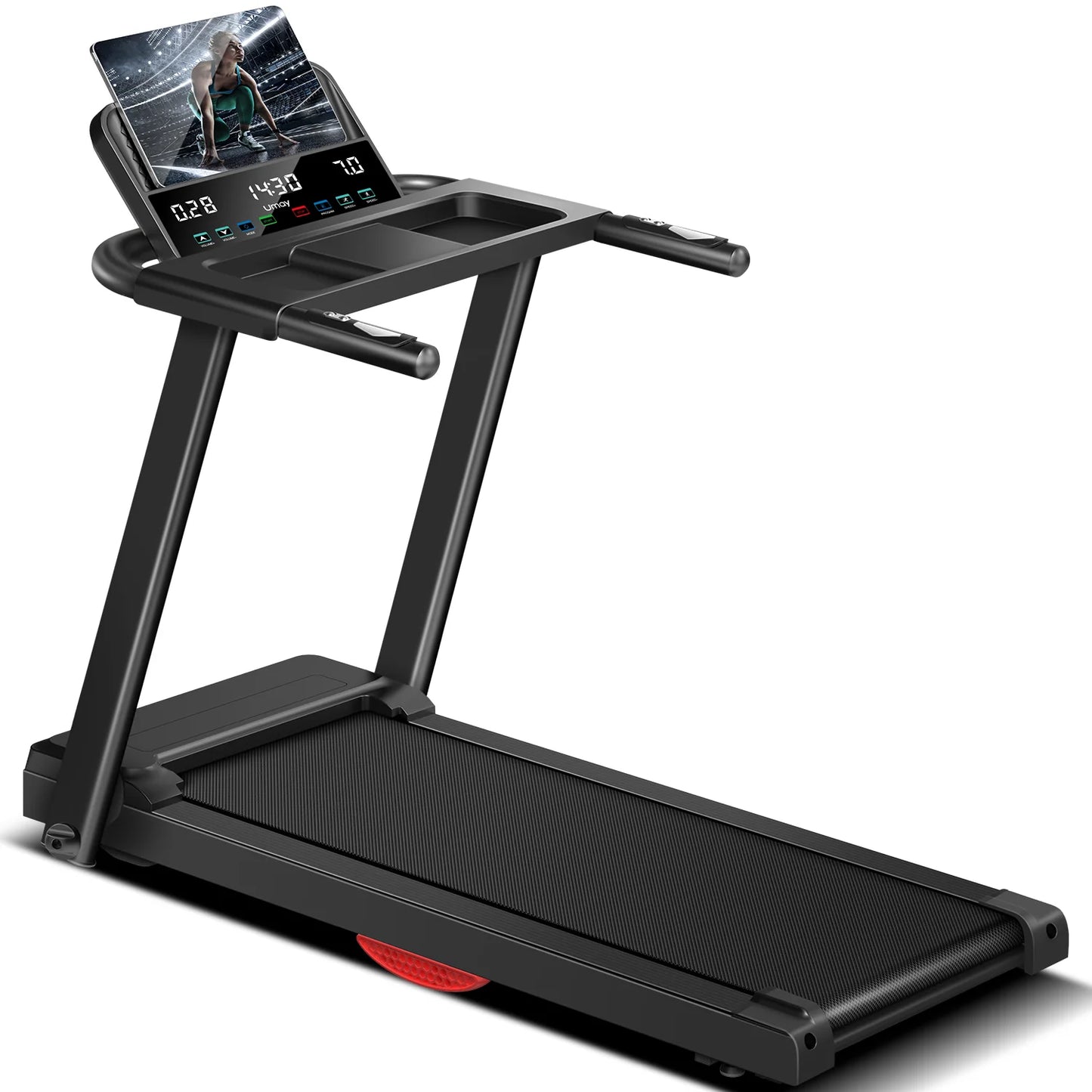 Foldable 3.0HP Home Treadmill With HR Monitor And Cup Holder
