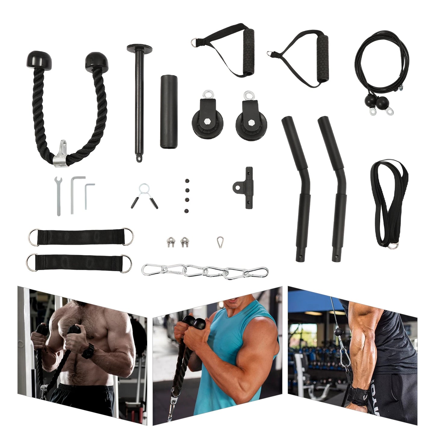 Pulley Gym Cable Workout System For Full Body Strength Training
