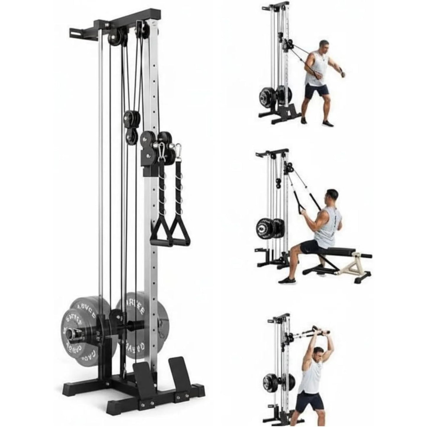 HiMISS Wall Mount Cable Station Pulley System For Home Gym