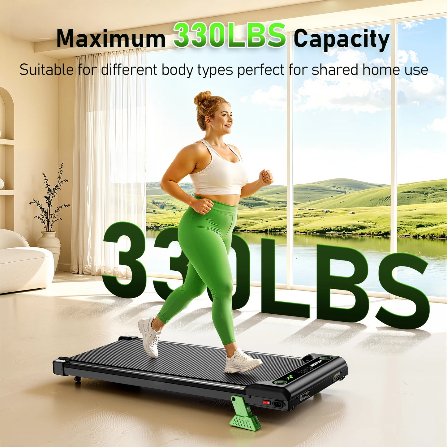 AKLUER Walking Pad Under Desk Treadmill Incline Home Office