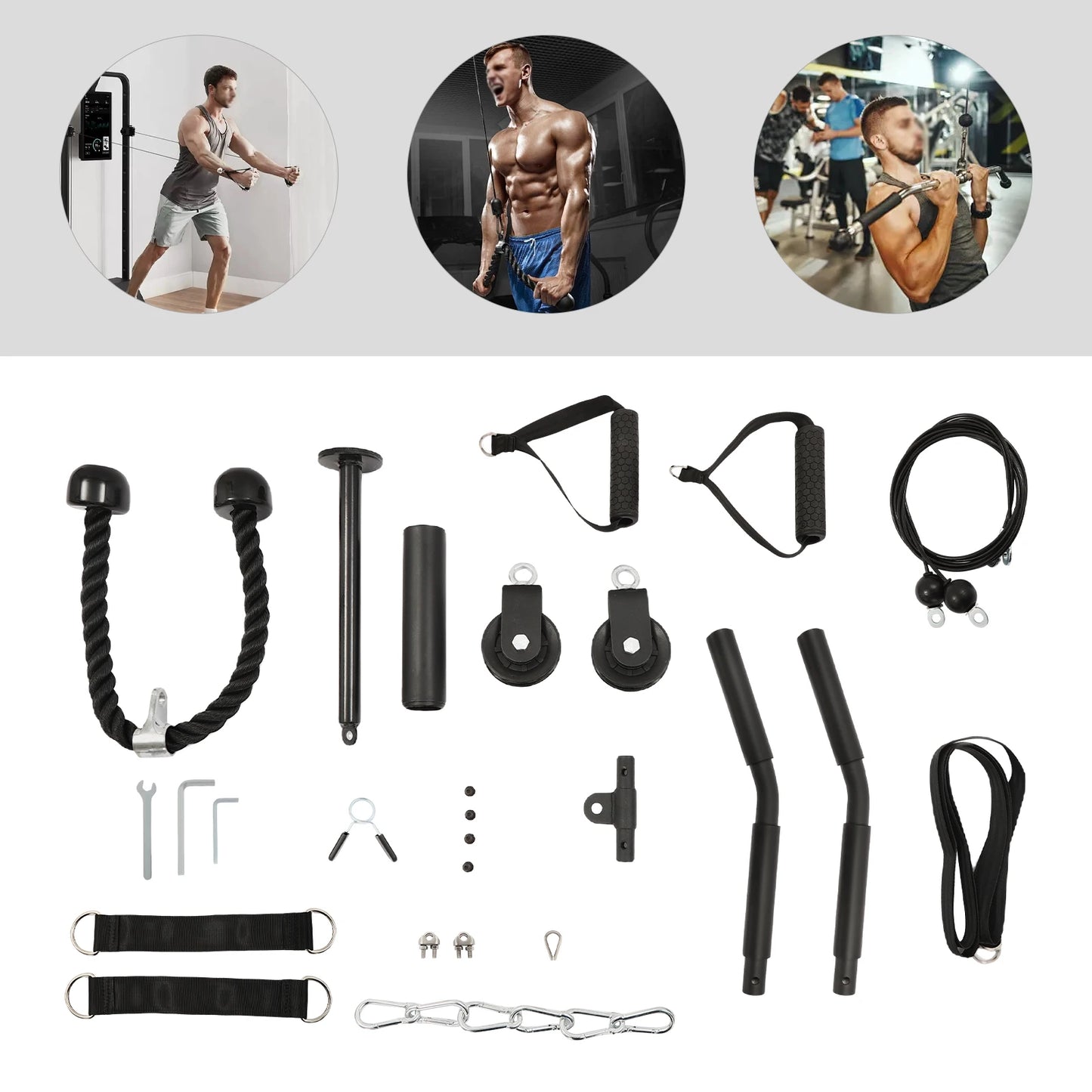 Pulley Gym Cable Workout System For Full Body Strength Training