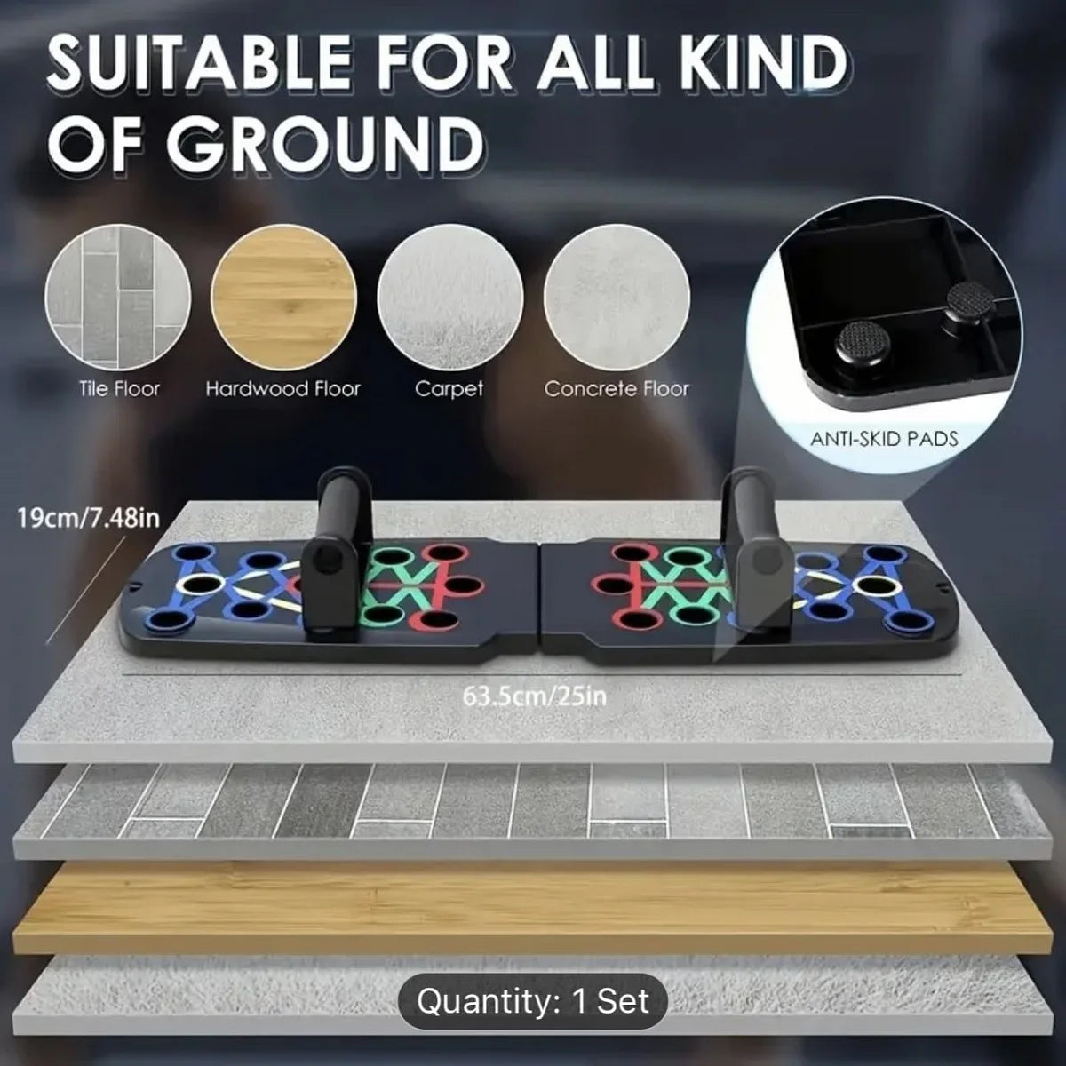 Solid Push Up Board Home Workout Equipment Multi Functional System