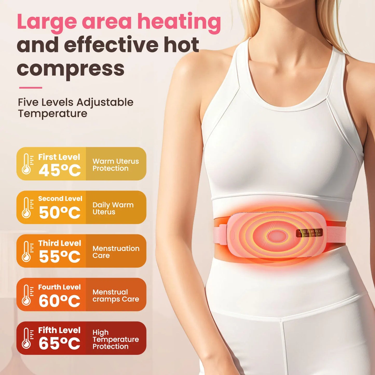 PASTSKY Electric Waist Heating Massage Belt For Menstrual Relief