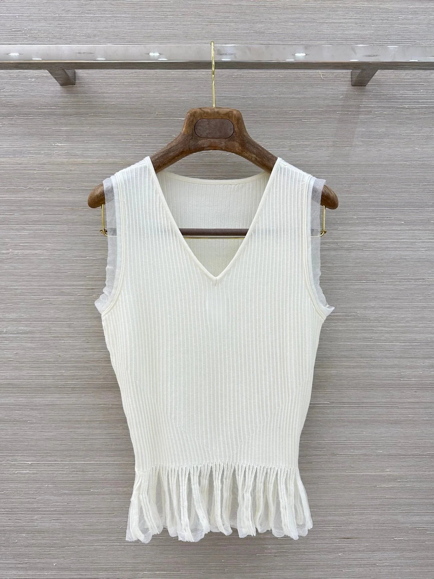 Womens Knitted Sleeveless V Neck Top Casual Summer Fashion