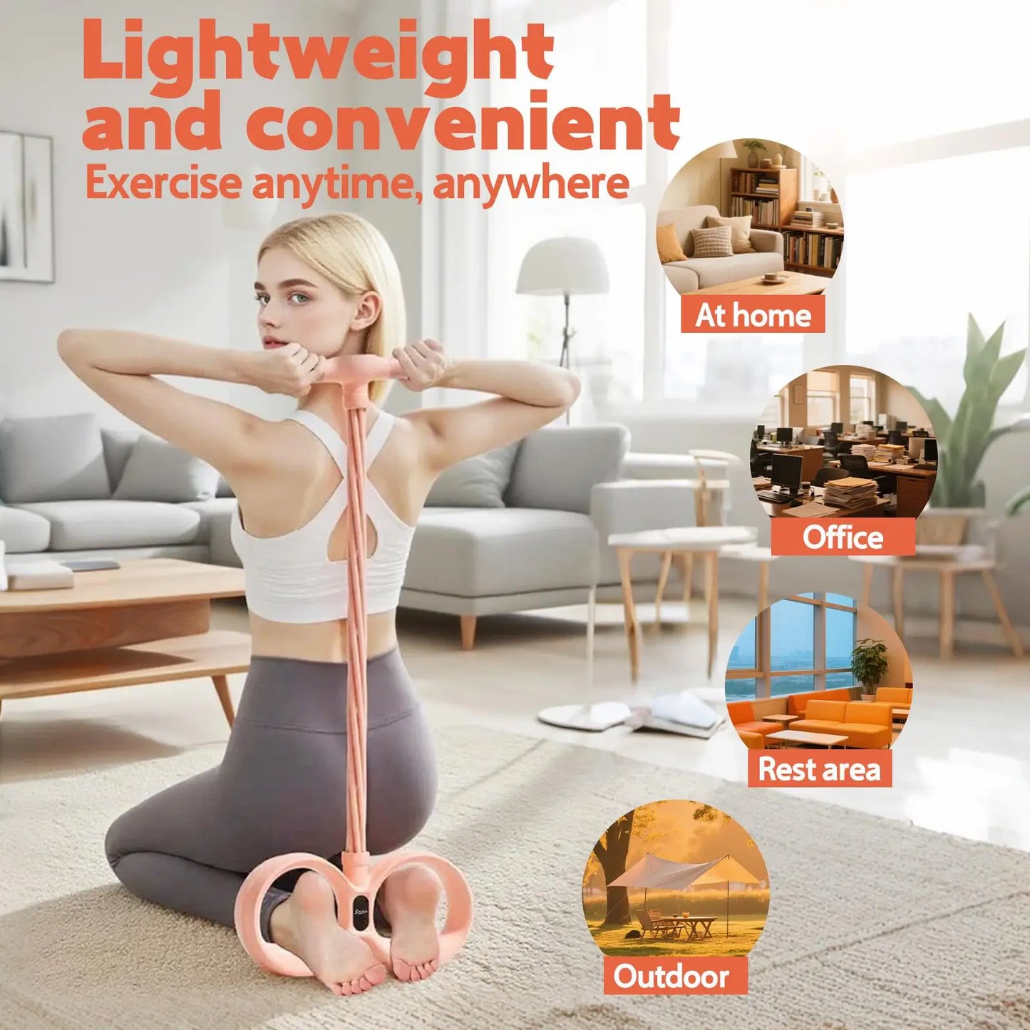 Multifunction Pedal Resistance Band Six Tube Full Body Workout