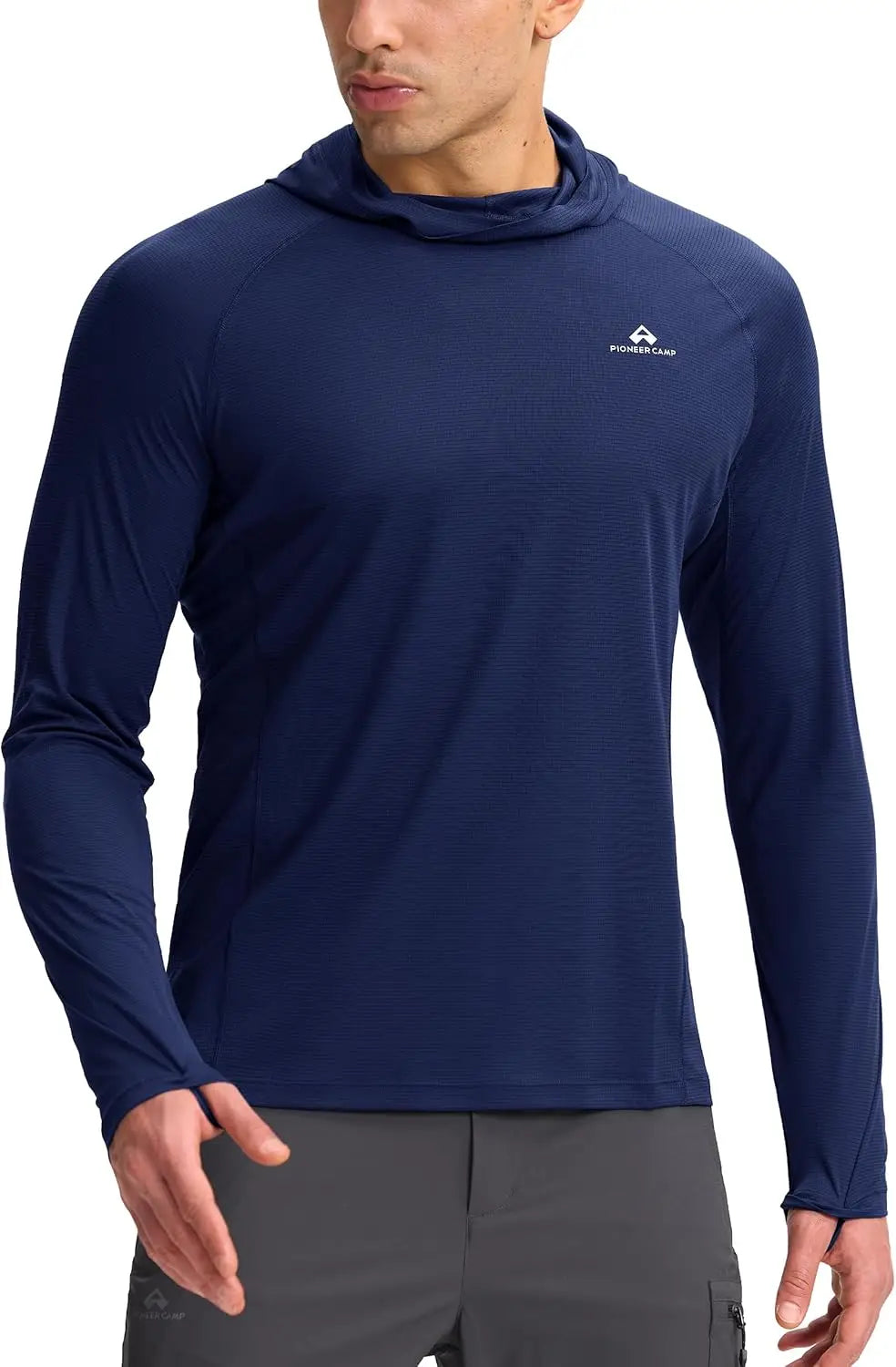 Pioneer Camp Sun Hoodie for Men Ultra Lightweight Long Sleeve Sun Protection Hoodie Shirts Quick Dry Hiking Fishing Running