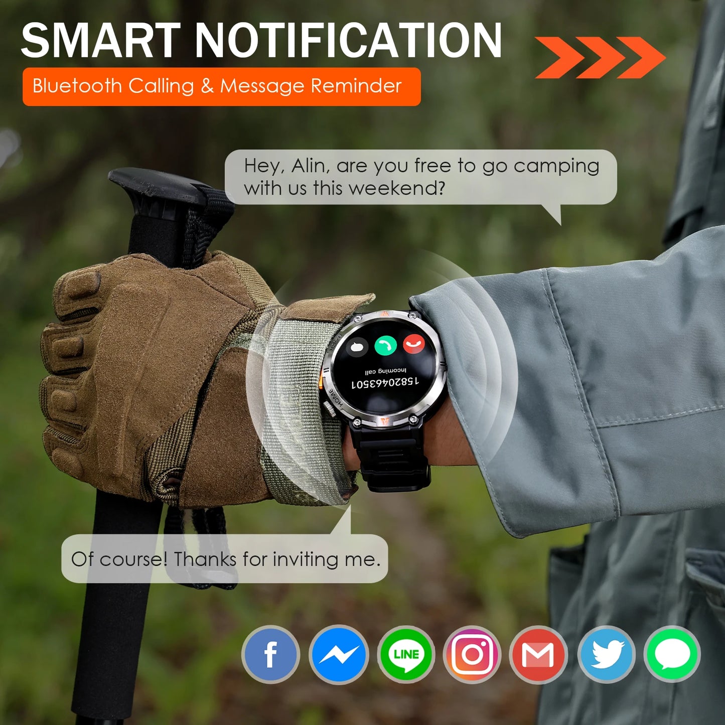EIGIIS KE3 Smartwatch Men Bluetooth Health Monitor Full Touch Screen