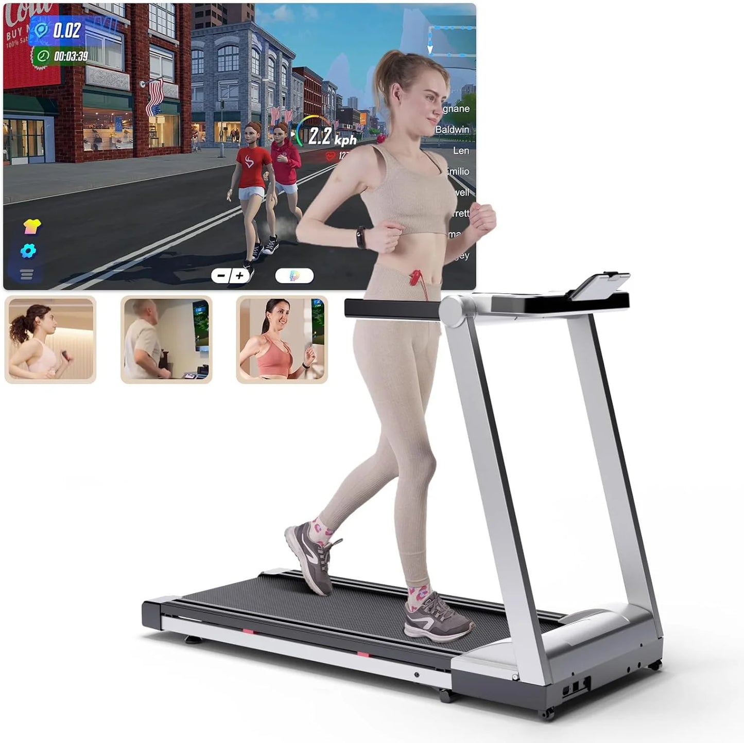 Foldable 3.5HP Treadmill With Incline 6 Percent For Home Office