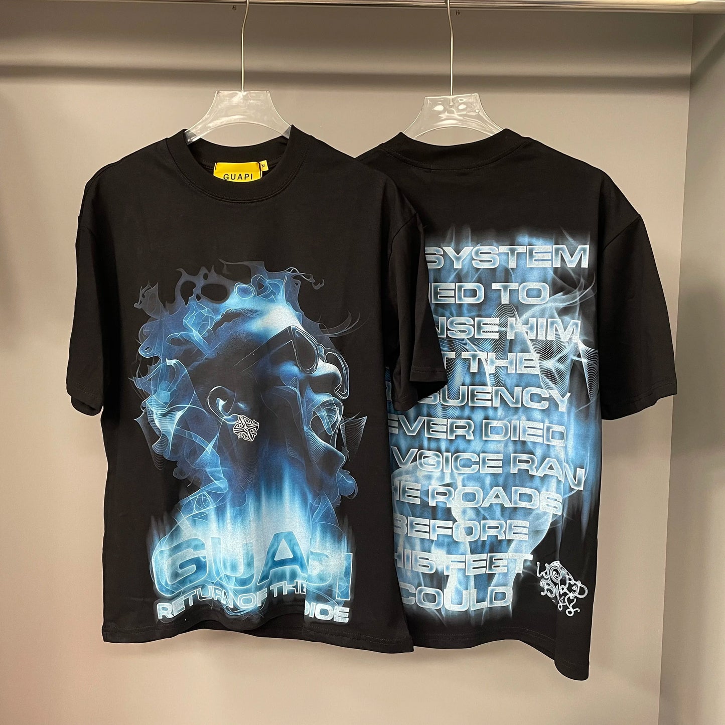 New GUAPI Printed and hotfix rhinestone retro with Washed Oversized 100% cotton Men Women T-shirts Y2K adolescent Fashion T-shirt