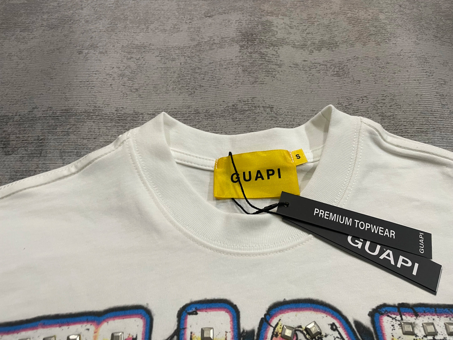 New GUAPI Printed and hotfix rhinestone retro with Washed Oversized 100% cotton Men Women T-shirts Y2K adolescent Fashion T-shirt