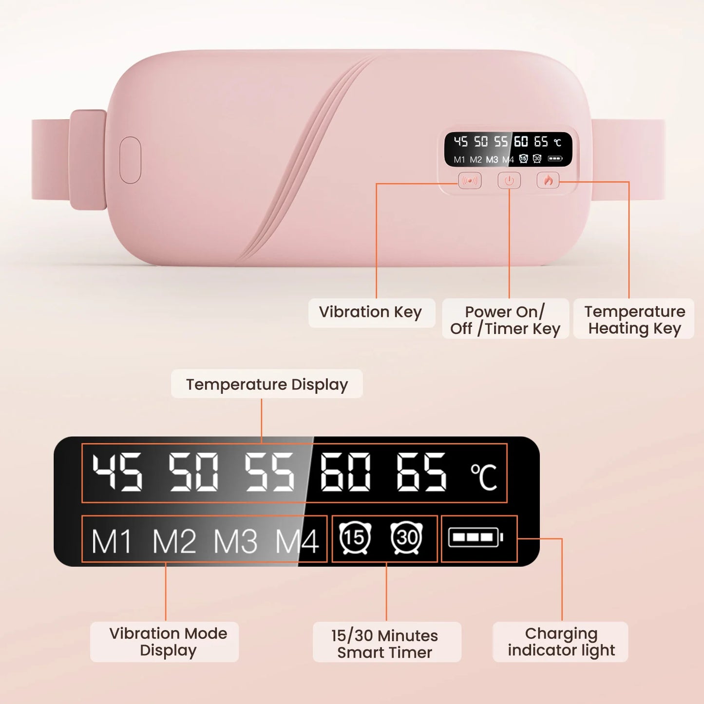 PASTSKY Electric Waist Heating Massage Belt For Menstrual Relief