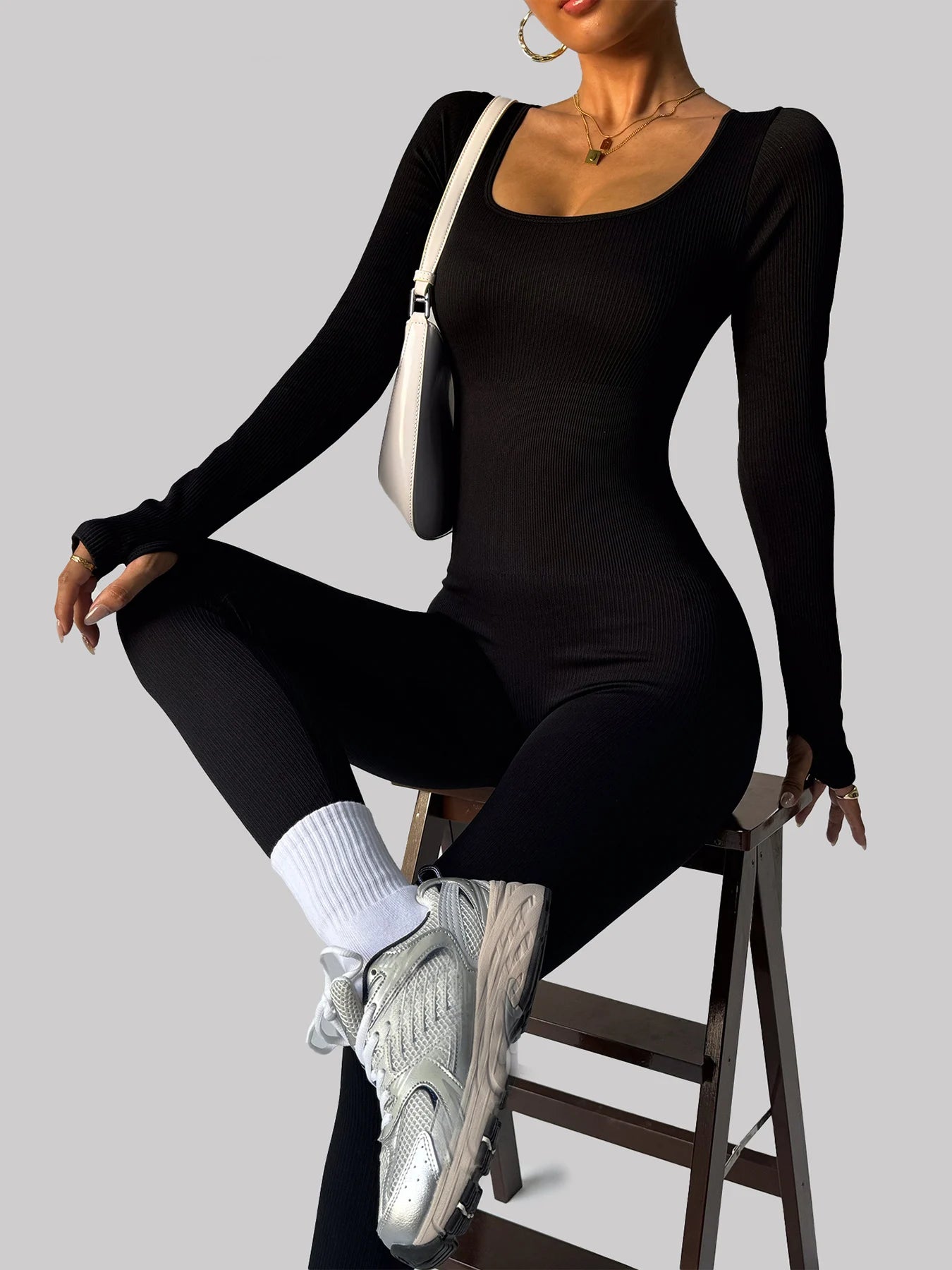 Women's One-Piece Yoga Jumpsuit Bodysuit Seamless Knit