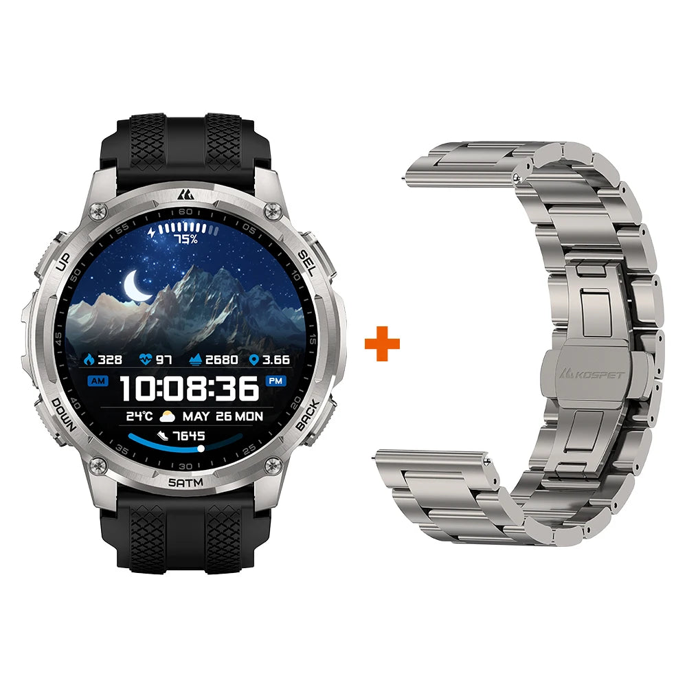 Kospet Tank T4C Rugged Smartwatch With GPS Flashlight Fitness Tracker